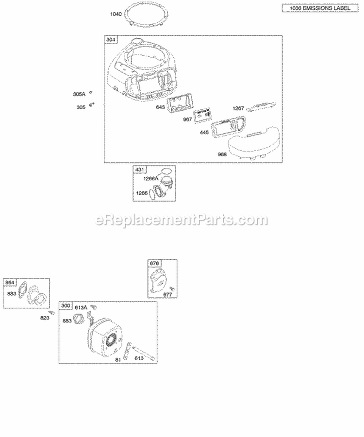 Air CleanerBlower Housing Muffler Diagram and Parts List for 212702-0119-E1  Briggs and Stratton Engine